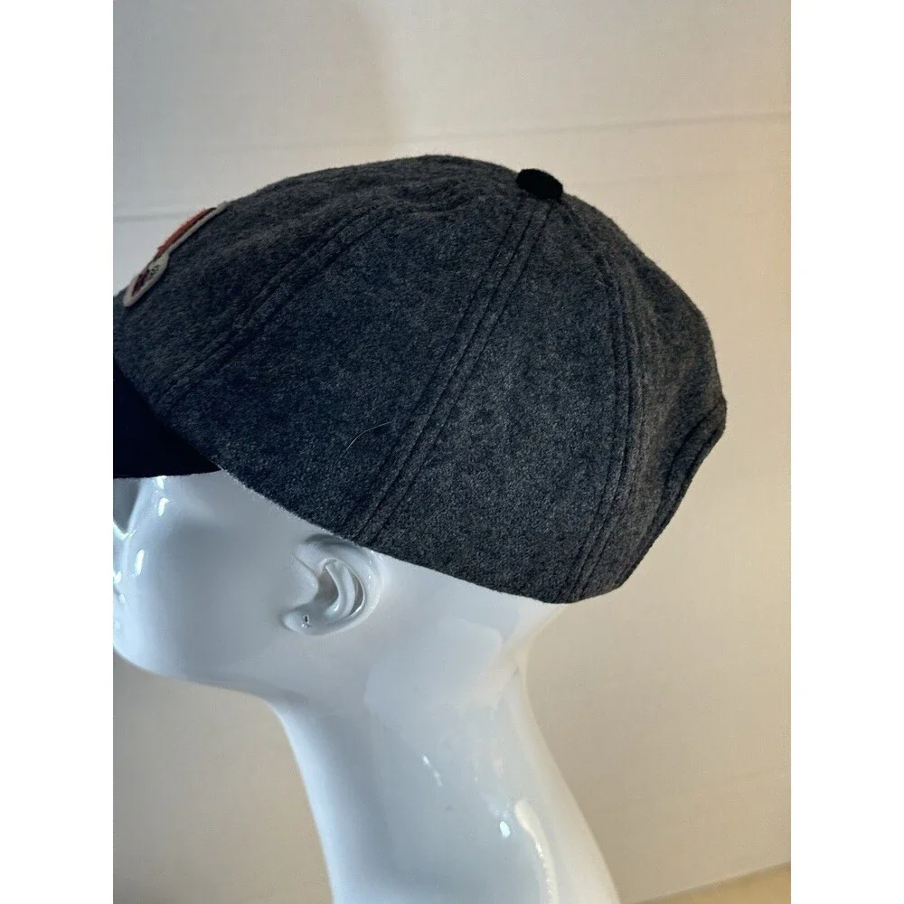 VTG Adidas Gray Black Wool Blend Baseball Hat/Cap Adjustable LOGO Patch